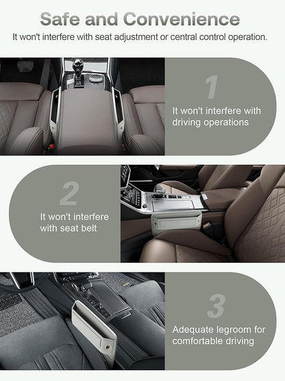 Universal Fit Premium Leather Car Seat Gap Filler Organizer, Center Console Organizer with Card Slots, Clever Gifts for Car SUV Truck Owners (Beige, 1 Pack)