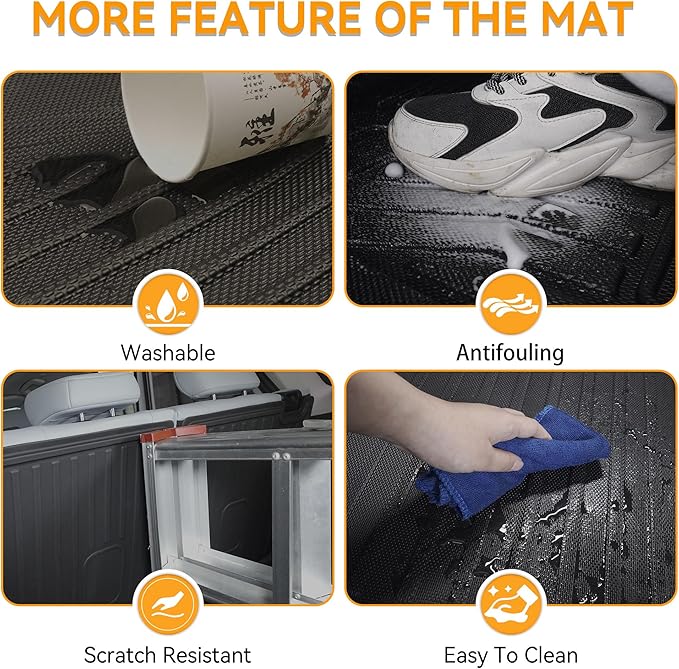 Cargo Mat Compatible with 2014-2020 Nissan Rogue (Not fit Sport Models): Backrest Mats TPE All-Weather Cargo Liner 2017 Rogue Accessories (Trunk Mat+Backrest Mats)