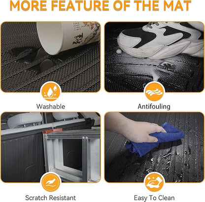 Cargo Mat Compatible with 2014-2020 Nissan Rogue (Not fit Sport Models): Backrest Mats TPE All-Weather Cargo Liner 2017 Rogue Accessories (Trunk Mat+Backrest Mats)