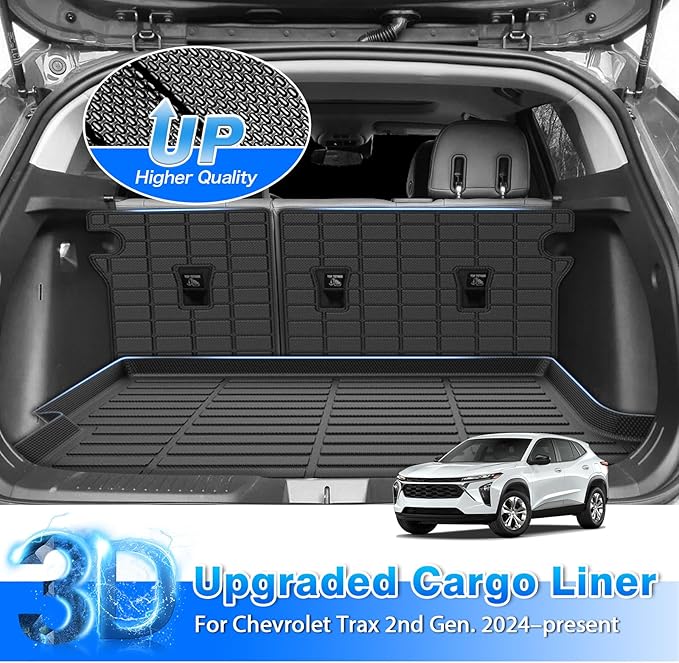 Floor Mats for 2024 2025 2026 Chevy Trax/Buick Envista, All Weather Floor Liner Cargo Mat Backrest Mat Set for Chevrolet Trax Accessories