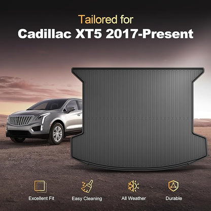 Cargo Mat fit for Cadillac XT5 2017-2025 2026: Custom Fit All Weather TPE Heavy Duty Cargo Liner 2026 XT5 Accessories