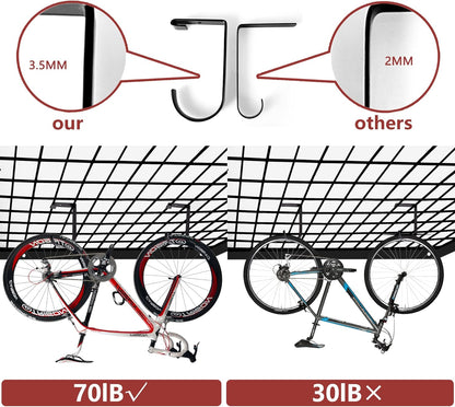 6-Pack Storage Hook for Garage Ceiling Rack & Wall Shelves, Alloy Steel, 70lbs Capacity, Black