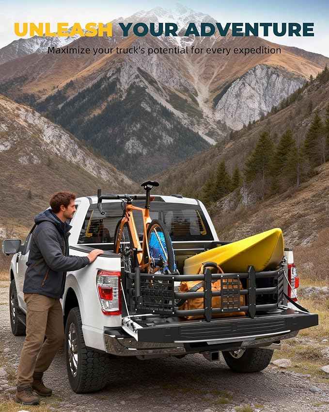Truck Bed Extender Fit for Toyota Tacoma 2016-2026, Upgraded Tailgate Extender with MOLLE Panel and Flag Pole Mount