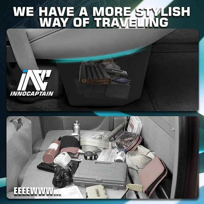 Rear Truck Underseat Storage Box, Fit 2017-2026 Ford F-250 F-350 Super Duty and 2015-2026 Ford F-150 SuperCrew Crew Cab Heavy Duty Rear Under Back Seat Box Organizer, Anti Slip