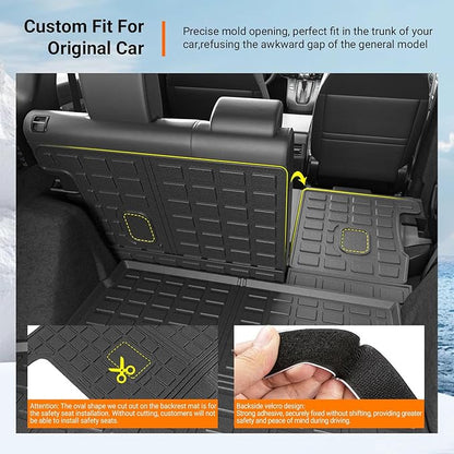 powoq Hybrid Floor Mat Compatible with 2017-2022 Honda CRV Cargo Mat Backrest Liner Trunk Mat Replacement for 2017-2022 Honda CRV Accessories (Fit 17-22 Hybrid Model, Trunk+Backrest+Floor Mat)