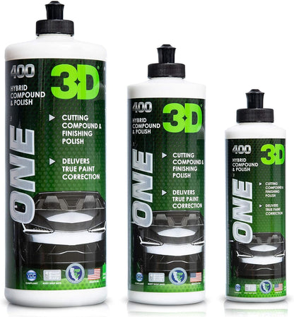 3D One Car Scratch & Swirl Remover Hybrid Rubbing Compound & Polish Buffing Compound for True Paint Correction 32oz Made in USA