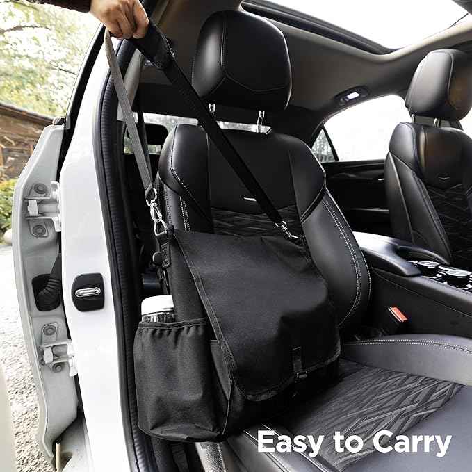 LUCMO Car Seat Organizer with Tablet and Laptop Compartment, Multiple Pockets Truck Front Seat and Backseat Organizer, Portable Large Capacity Office Bag with Adjustable Strap and Hardened Buckles