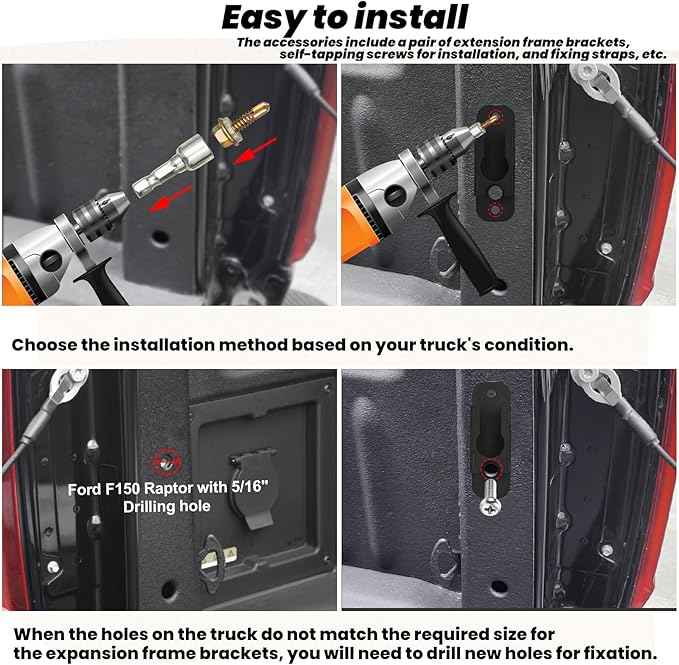 Truck Bed Extender,Aluminum Bilateral Retractable Tailgate Extender,52"-62.6"|23"–26.7"|H18,Fits for Ford F150,Titan,ToyotaTundra,ChevySilverado,GMC Sierra,Ram 1500/2500/3500,with Pair of Brackets