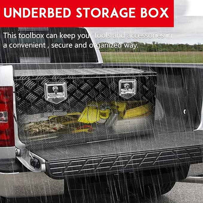 36" x 18" x 18" Truck Tool Box Pickup Truck Bed Toolbox Heavy Duty Aluminum Underbody Truck Box Compatible With RV Trailers Storage Organizer with Lock & Keys Black