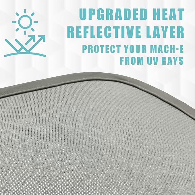 BestEvMod Foldable Roof Sunshade Compatible with Mustang Mach-E 2021-2025 Accessories Upgraded Heat Reflective Tech Accessories,Sunroof Reflective Cover Blocks Glare Blocks UV Ray (Gray)