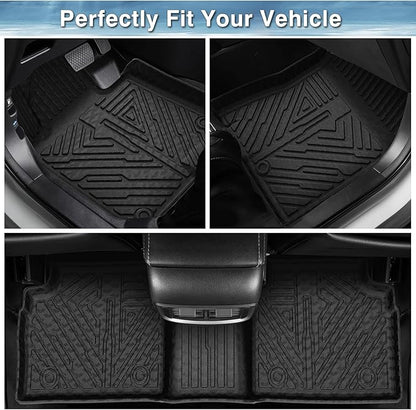 Mixsuper Liner Cargo Liner Floor Mats for Hyundai Sonata 2020-2026 (Only Fit FWD & Gas) / Kia K5 2021-2026 (Only Fit FWD), All Weather Trunk Mat and 2 Row Floor Liners Set Black