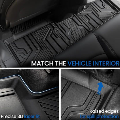 Floor Mats & Cargo Mat & Backrest Mat for 2018-2024 Chevy Equinox/GMC Terrain, All Weather TPE Car Floor Liners Trunk Mat Accessories for Chevrolet Equinox