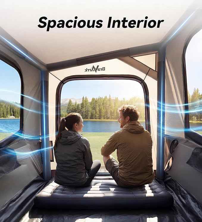 Inflatable Truck Bed Tent with Detachable Zippered Awning, Pickup Truck Tent for 5.5ft-8ft Bed, 2 Mins Fast Setup Blow Up Tent for Truck, PU3000 Waterproof Truck Tent for Camping