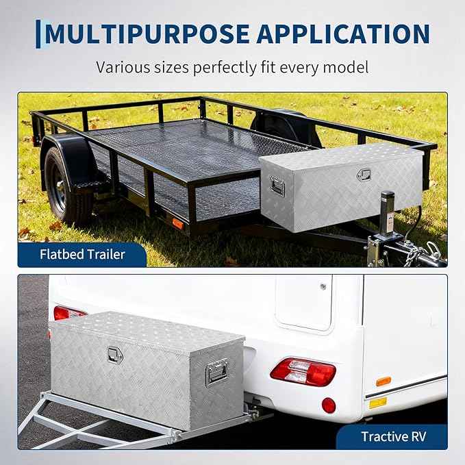 Truck Bed Tool Box Aluminum with Lock and Keys, 30x15x15 Inch, Weatherproof Storage Chest Organizer, Side Handles, Gas Strut Lid, Large Capacity Heavy Duty Steel Metal Tool Box for Pickup, Trailer, RV