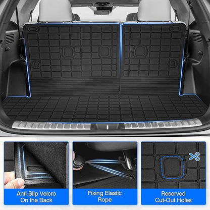 Floor Mats for Hyundai Palisade 2020-2025, Trunk Mat with Back Seat Cover for Palisade Accessories, All Weather Cargo Liner 3 Rows Full Set Carpet Protection