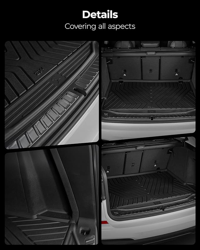 3W BMW iX Cargo Liner 2022 2023 2024 2025 2026 M60 xDrive All Weather TPE Car Accessories Odorless Anti-Slip Custom Fit Rear Trunk Mat, Black