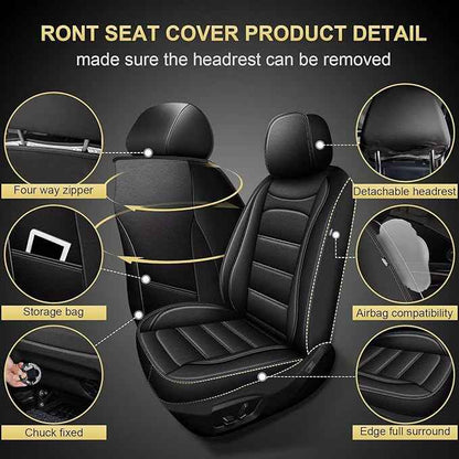 Seat Covers Fit for Chevy Equinox : Luxury Waterproof Leather Front Car Seat Covers Fit for 2011-2024 2025 2026 Equinox - Black Car Seat Protector(2PCS Front)