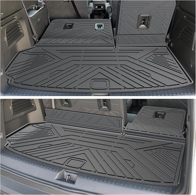 Floor Mats Full Set for 2024 2025 2026 Chevy Traverse & 2025 2026 Buick Enclave 7 Seats Captain Chairs, All Weather Cargo Trunk Liner, 2nd & 3rd Row Seat Back Cover, Door Sill Protector Accessories