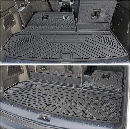 Floor Mats Full Set for 2024 2025 2026 Chevy Traverse & 2025 2026 Buick Enclave 7 Seats Captain Chairs, All Weather Cargo Trunk Liner, 2nd & 3rd Row Seat Back Cover, Door Sill Protector Accessories