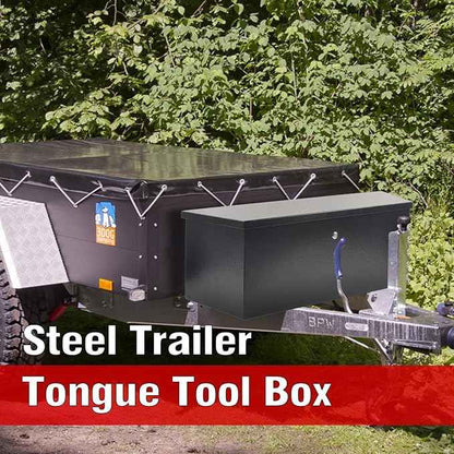 Black Steel Trailer Tongue Truck Box for Trucks Trailers RV ATV Pickup Trucks Flatbeds - 35 x 12.2 x 11.8 Inch