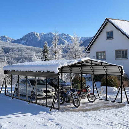 20x30FT Metal Carport, Heavy Duty Car Port Canopy with Metal Roof and Frame, Extra Large Carports Withstand Strong Wind or Heavy Rain, Suitable for Parking Pickup, Boat, Car, and Tractor
