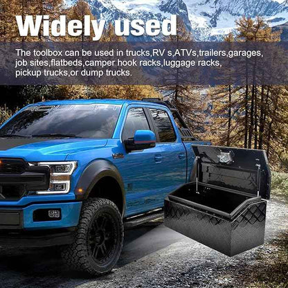 30 Inch Black Aluminum Tool Box Wide Utility Trailer Tongue 5 Bar Tread ToolBox for Pick Up Truck Bed RV ATV Organizer Trailer Storage Tool Box with Lock and Keys (30"x13.2"x13.5")