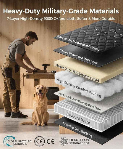 Doglike UNBREAK Armor Dog Car Seat Cover for Back Seat [NO.1 Military-Grade Reinforced Protection], 500LB Ultra-Support Armor Hard Bottom, Waterproof Pet Carseat Dog Hammock for Cars/SUV/Truck XL Size