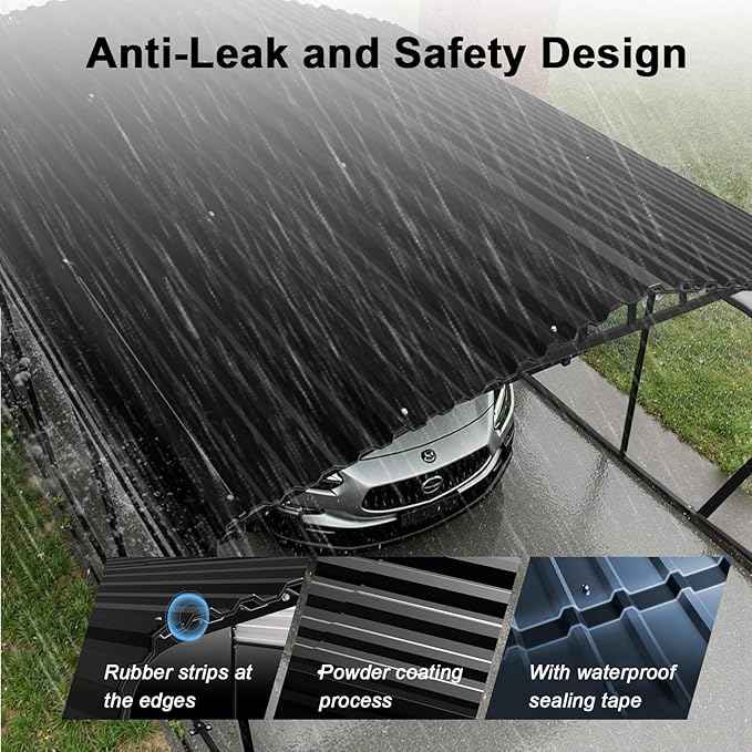 20x40FT Heavy Duty Metal Carport - Reinforced Galvanized Carport Canopy for All-Weather Shelter, Enhanced Wind Resistance for Boats, Cars, Trucks and Tractors