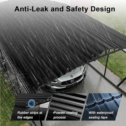 20x40FT Heavy Duty Metal Carport - Reinforced Galvanized Carport Canopy for All-Weather Shelter, Enhanced Wind Resistance for Boats, Cars, Trucks and Tractors