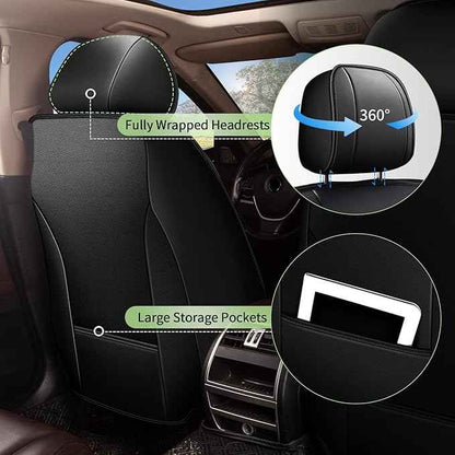 Car Seat Covers Front Seats for Chevy Colorado 2015-2023 2024 2025 2026 - Breathable Cooling Ice Silk Leather Seat Cover - 2 Seats for Chevrolet Colorado Accessories (Black)
