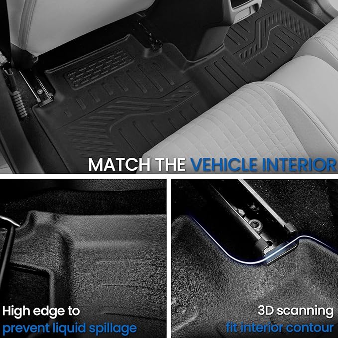 Floor Mats Set for 2023-2025 2026 Honda HR-V, All Weather TPE Backrest Mat Trunk Mat Cargo Liner Door Sill Guards Accessories for HRV (Floor Mats Set)
