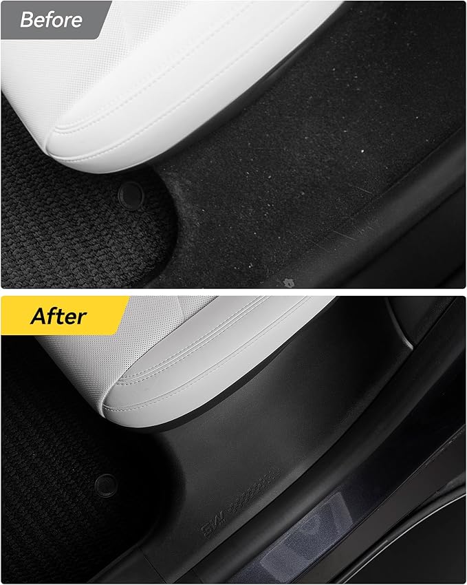 3W Tesla Model Y Juniper Door Sill Protector 2025 2026 Front & Rear, Door Entry Guard, Anti-Dust Cover, Anti-Scratch Plate, Edge Guards, TPE Customized Car Accessories Black