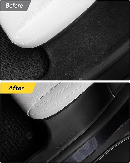 3W Tesla Model Y Juniper Door Sill Protector 2025 2026 Front & Rear, Door Entry Guard, Anti-Dust Cover, Anti-Scratch Plate, Edge Guards, TPE Customized Car Accessories Black