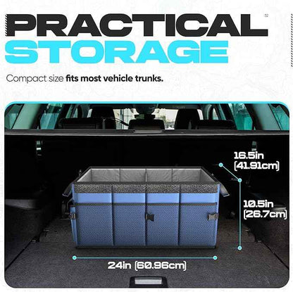 FORTEM Trunk Organizer For SUV Car Trunk Organizer, Foldable Storage, Car Accessories for Women Men, Collapsible Bag, Perfect Christmas Gifts, 600D Oxford, Non Slip Bottom, Straps, Soft Cover (65L)