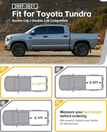 Heavy-Duty Side Bed MOLLE Panel Fit for 2007-2021 Toyota Tundra, Military-Grade Aluminum Truck Bed Storage Panel, 300lbs Load Capacity