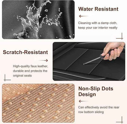 YORKNEIC Front Set Seat Covers Fit for Ford Flex 2011-2019: Faux Leather Car Seat Covers - Waterproof Car Seat Protector(Black)