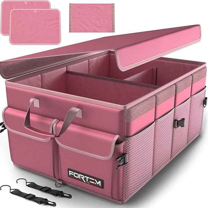 FORTEM Trunk Organizer For SUV Car Trunk Organizer, Foldable Storage, Car Accessories for Women Men, Collapsible Bag, Perfect Christmas Gifts, 600D Oxford, Non Slip Bottom, Straps, Soft Cover (50L)