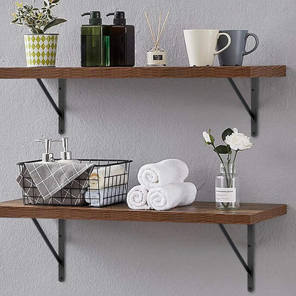 16 Pack L20 x H 12" Black Heavy Duty Shelf Brackets with Screws Metal Shelf Brackets Shelf Support Angle Brackets for Shelves L Brackets Heavy Duty Floating Shelf