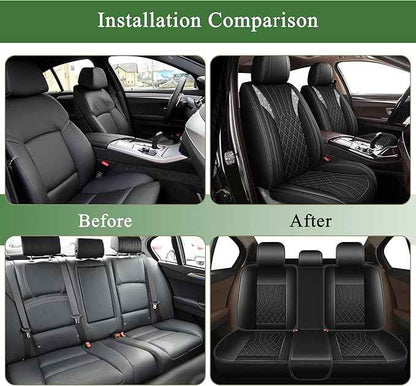 Bling Diamond Embroidered Seat Covers for Lexus GS 200t/350/450h 2007-2025 2026, Full Set 5 Seats, Sparkle Rhinestone Breathable Perforated Faux Leather Car Seat Covers for Women (Black)