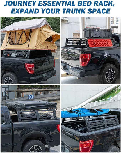 JOYTUTUS Full Size Truck Bed Rack, Overland Bed Racks for Trucks Compatible with F150 F250 F350 Silverado Sierra Ram, 11.8 Inch High Truck Bed Rack for Roof Top Tent, with Wider Molle Panel
