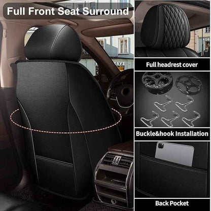 Car Seat Covers Full Set Fit for Chevy Equinox 2011-2024 2025 2026: 5 Seat Auto Interior Accessories, Waterproof Faux Leather Vehical Car Seat Cushions Cover(Black)