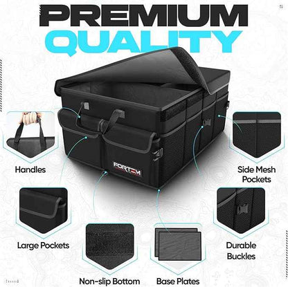 FORTEM Trunk Organizer For SUV Car Trunk Organizer, Foldable Storage, Car Accessories for Women Men, Collapsible Bag, Perfect Christmas Gifts, 600D Oxford, Non Slip Bottom, Straps, Soft Cover (65L)