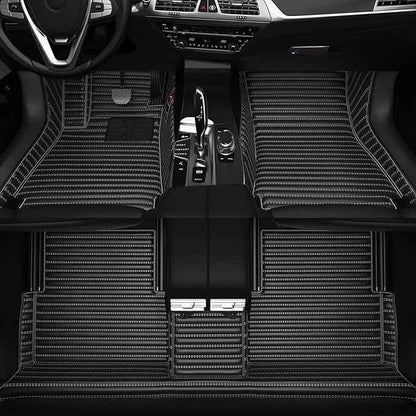 Customized Personalized car Floor MATS Luxury Full-Body car Floor mats are Suitable for 99% of Vehicle Models (Pickup Trucks/SUVs/sedans) and Offer Personalized Text Customization (White=Black)