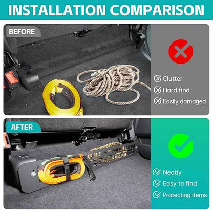Under Seat Storage Molle Panel Compatible with 2015-2025 Ford F150 / Raptor, 2017-2025 Super Duty Accessories Seat Bottom Divider Panel Underseat Organizer Fit for 2015-2025 F-150 Accessories