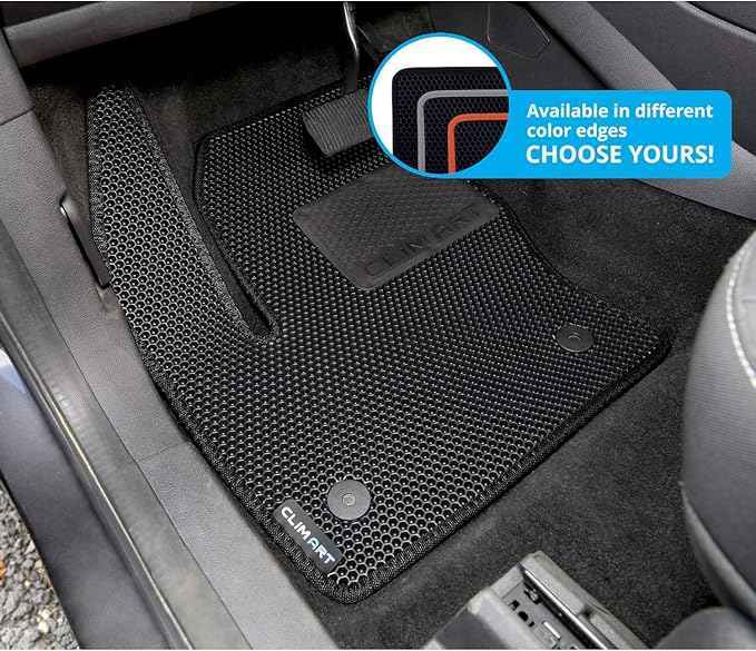 CLIM ART All-Weather Car Floor Mats Compatible with Ford Escape 2013-2019, Custom-Fit Heavy-Duty Floor Liners for Cars & SUVs, Car Accessories for Men & Women, Black - FL011513026