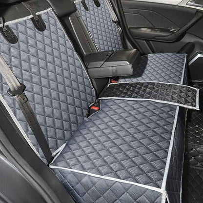 Grey Dog Car Seat Cover for Back Seat X-Large,Non-Stick Fur,Pet-Friendly and Waterproof - Universal Fit Interior Protector for Auto, Van, SUV - Ideal for Kids and Pets (X-Large)