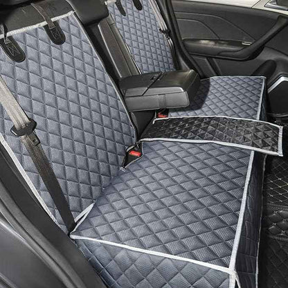 Grey Dog Car Seat Cover for Back Seat,Non-Stick Fur,Pet-Friendly and Waterproof - Universal Fit Interior Protector for Auto, Van, SUV - Ideal for Kids and Pets