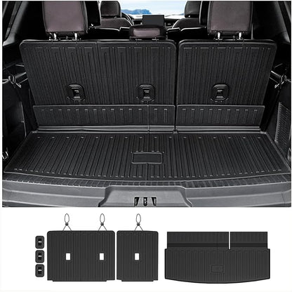 Cargo Mat Backrest Mats for 2018-2024 Ford Expedition/Lincoln Navigator 7/8 Seat(Not for Max or L Model) Accessories, All Weather Cargo Liner Seat Back Cover(Cargo Mat+3rd Row Backrest Mats)