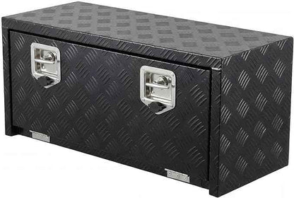 Heavy Duty Aluminum Truck Bed Tool Box,Diamond Plate Waterproof Underbody Toolbox with Sliding Shelf, Lock & Keys, Side Handle, Storage Organizer Chest for Pickup Truck, RV Trailer, Cargo Vehicles