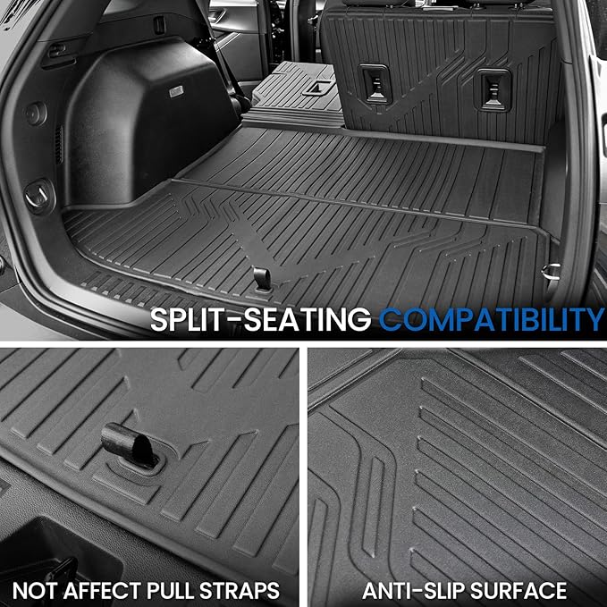 Floor Mats & Cargo Mat with Backrest Mat for 2025-2026 Chevy Equinox(Only Gas)/GMC Terrain, Door Sill Guards, All Weather TPE Car Floor Liners Trunk Mat Accessories for Chevrolet Equinox